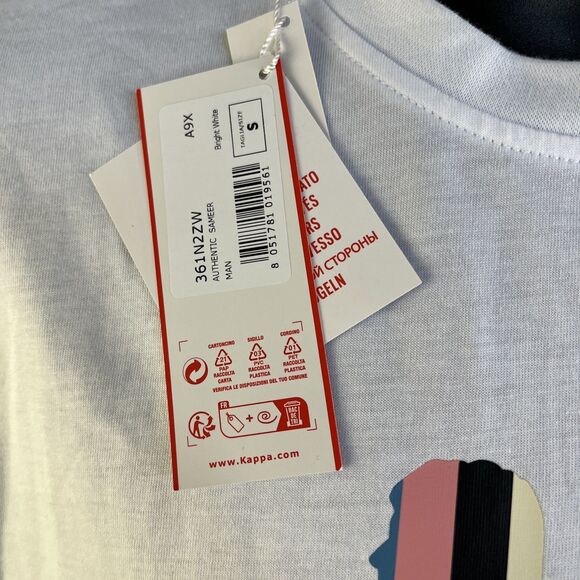 New Mens Kappa Logo Authentic Sameer Man T-Shirt Size Small NWT White - Picture 3 of 9